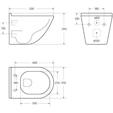 унитаз подвесной belbagno senso-tor bb017ch-tor, без сиденья, цвет белый