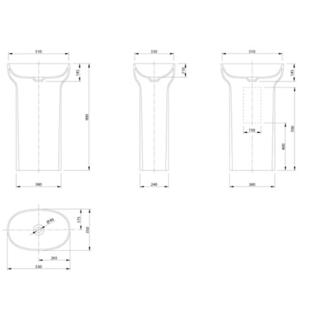 раковина напольная knief k-stone 0600-012-01wa