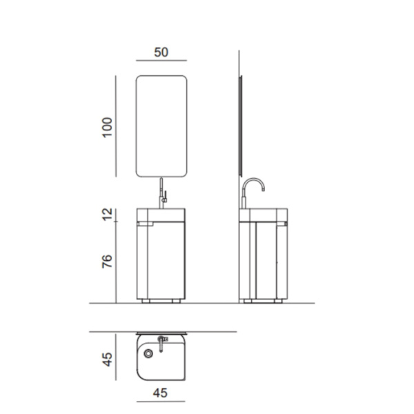 зеркало 100 cм oasis freud 0frsp050
