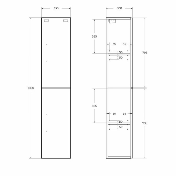 шкаф пенал belbagno aurora 33 r aurora-1600-2a-sc-bo-p-r подвесной bianco opaco