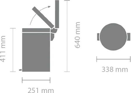 мусорное ведро brabantia newicon 233807 12 л, ванильно-желтое