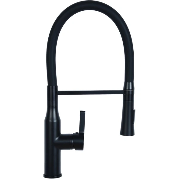 смеситель для кухни славен город серия-д сл-од-д25 с гибким изливом, черный матовый