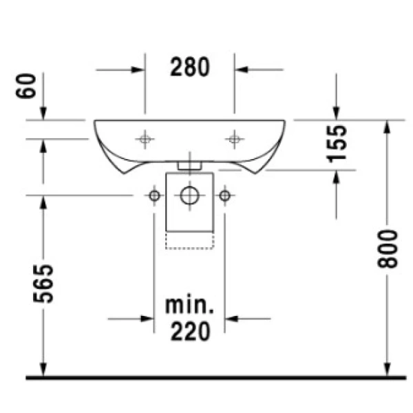 раковина подвесная duravit d-code 23136000002