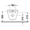 унитаз подвесной безободковый duravit durastyle 2538090000, без сиденья, цвет белый.