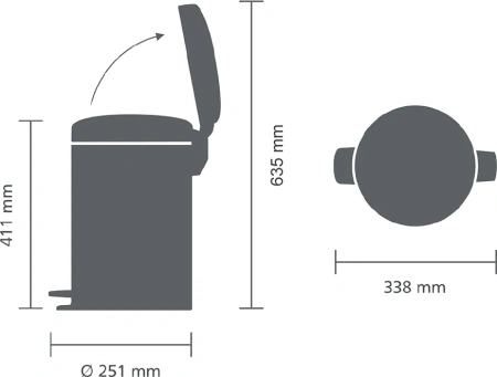 мусорное ведро brabantia newicon 208560 12 л, коричневое