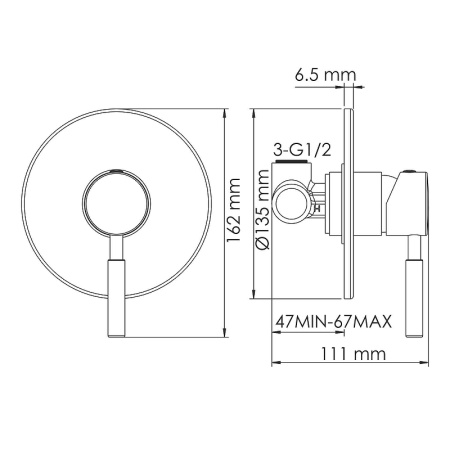 душевая система wasserkraft wern a12497 цвет хром