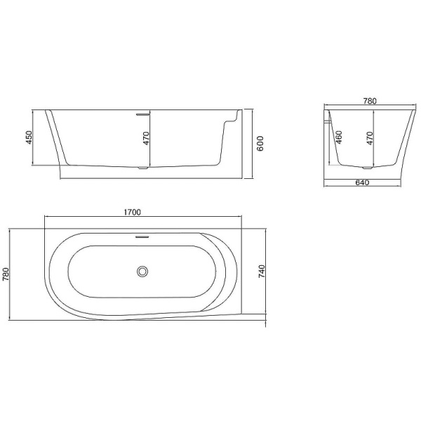 акриловая ванна belbagno bb410-1700-780-r