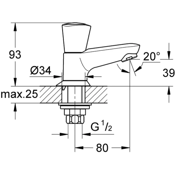 кран для холодной воды grohe costa s 20405001