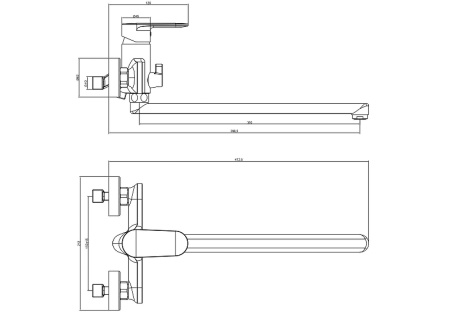 смеситель для ванны aquatek ника aq1842mb универсальный цвет черный матовый