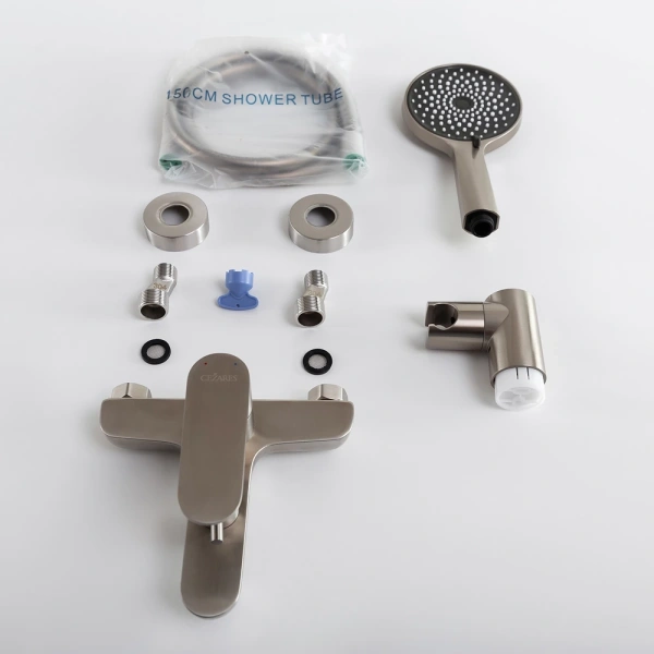 смеситель для ванны cezares stylus stylus-vd-in с душевым гарнитуром, сатин