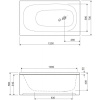 акриловая ванна 120x70 cezares eco eco-120-70-40-w37