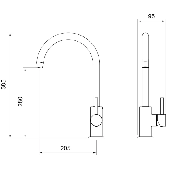 смеситель для кухни oliveeka ol-963002-mb черный матовый