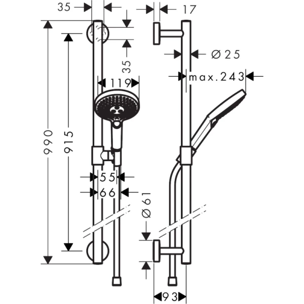 душевой гарнитур hansgrohe raindance select s 120 3jet 26322400