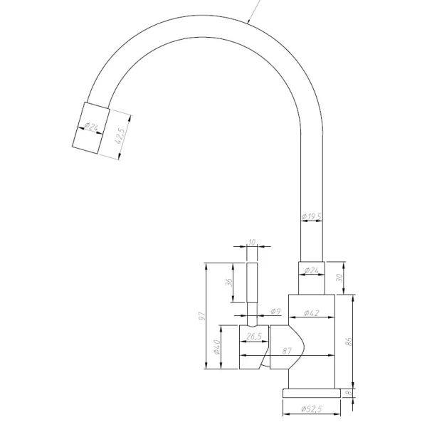 смеситель для кухни esko snake (k44 b)