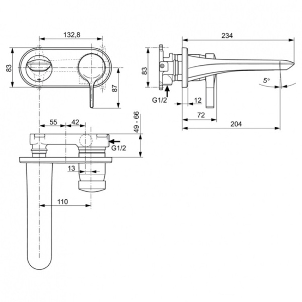 смеситель для раковины ideal standard melange a5591aa