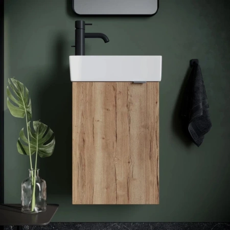 тумба под раковину sancos mini 355х205х500, с распашной дверцей, дуб галифакс натуральный , арт.mn35egl