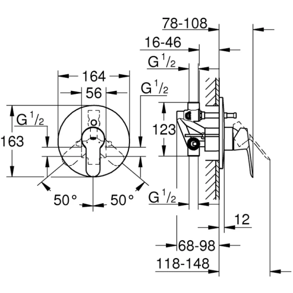 смеситель для ванны grohe bauedge 29079000