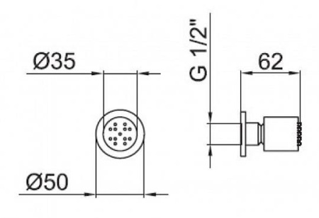 душевая форсунка webert ac0320015 цвет хром