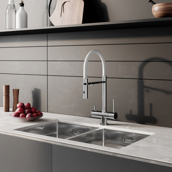 сменный гибкий шланг для смесителя iddis kitchen line fspwh00i59 силикон, цвет белый 