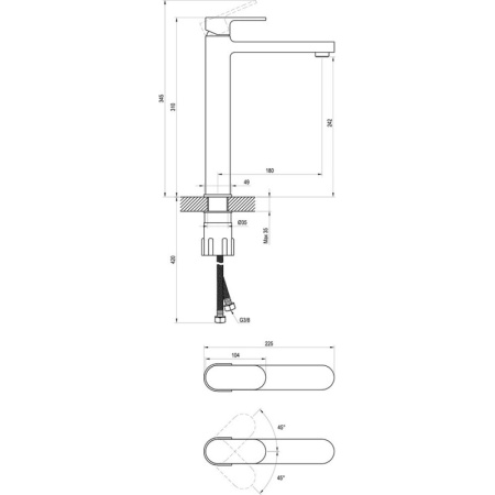 смеситель для раковины без донного клапана ravak chrome cr 015.20bl x070429