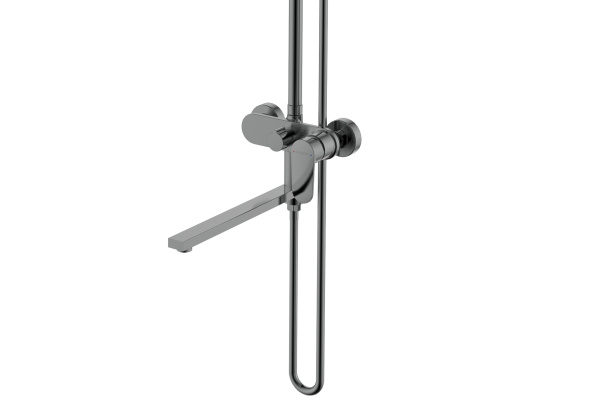 aq2840bgm ника душевая система (смеситель для ванны) 3 jet 300х193 мм с длинным изливом, оружейная сталь