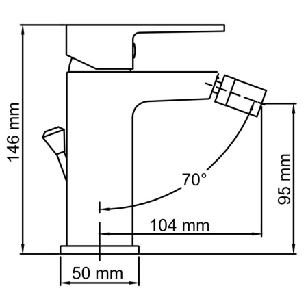 смеситель wasserkraft abens 2006 для биде, цвет черный матовый