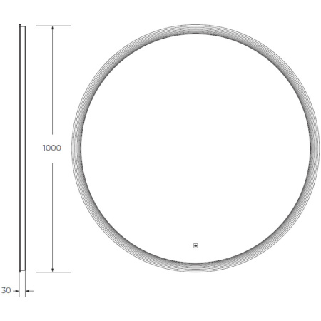 Зеркало 100x100 Cezares Eco CZR-SPC-ECO-1000-LED-TCH