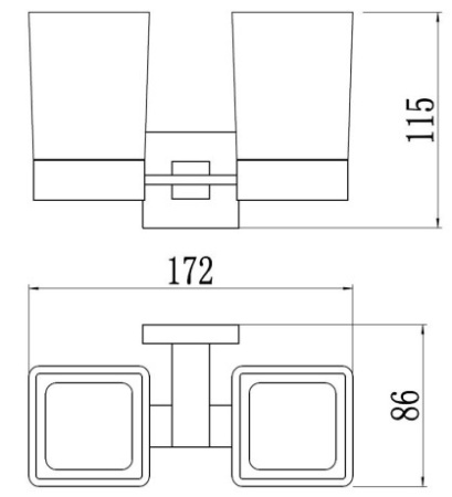 стакан двойной savol 65c s-06568c