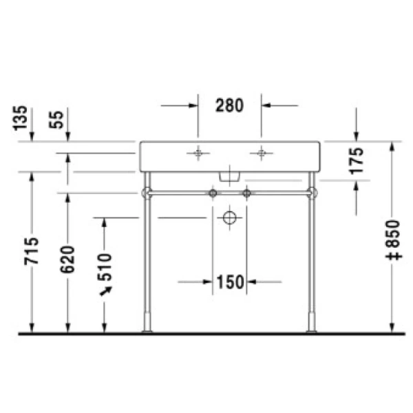 раковина накладная/подвесная 80 см duravit vero 0454800000