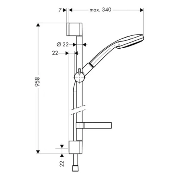 душевой гарнитур vario hansgrohe croma 100 27771000