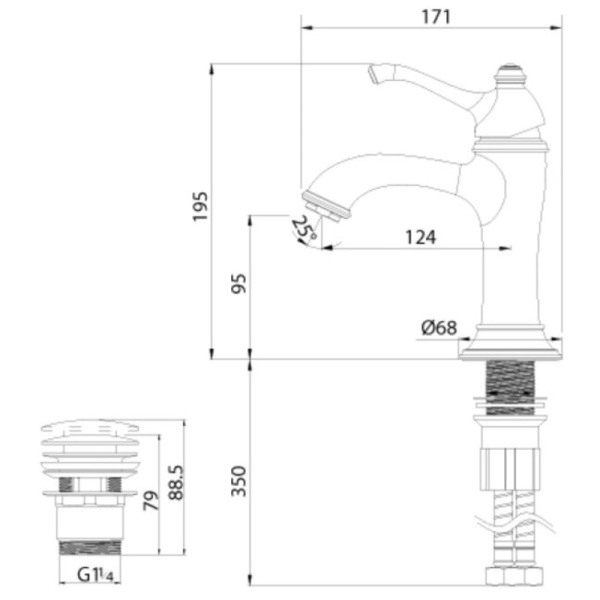 смеситель для раковины lemark greek lm5506gg золото