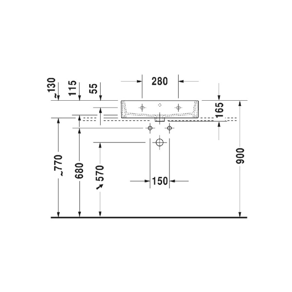 раковина подвесная duravit vero air 60 см 2350600071