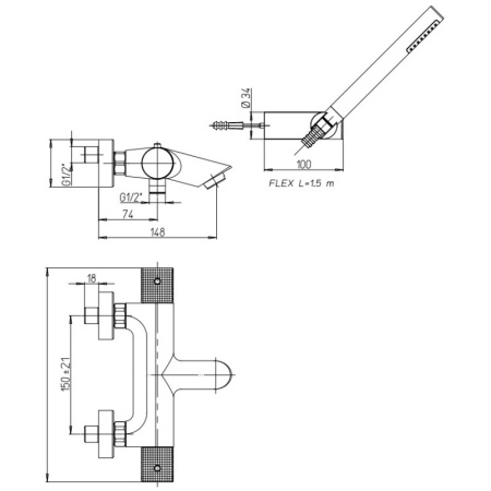 термостат для ванны paini cox grip 7gcr105th