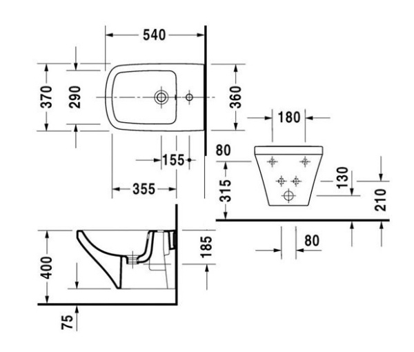 биде подвесное duravit durastyle 2287150000