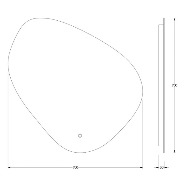 зеркало 70х70 см evoform ledshine by 2664
