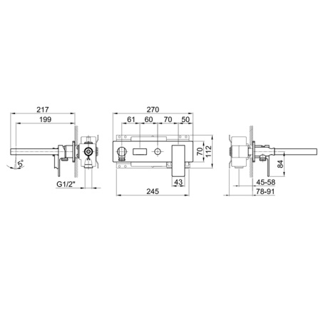 смеситель для ванны с душем fantini mint 34 02 f021b