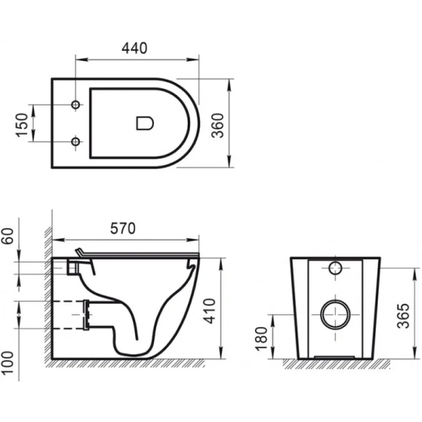 унитаз приставной belbagno sfera-r bb2141cbr без сиденья