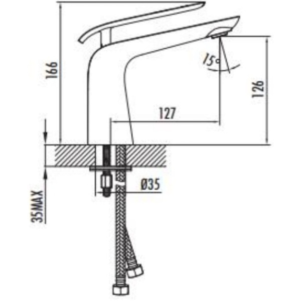 смеситель для раковины creavit bloom bl1511-b белый