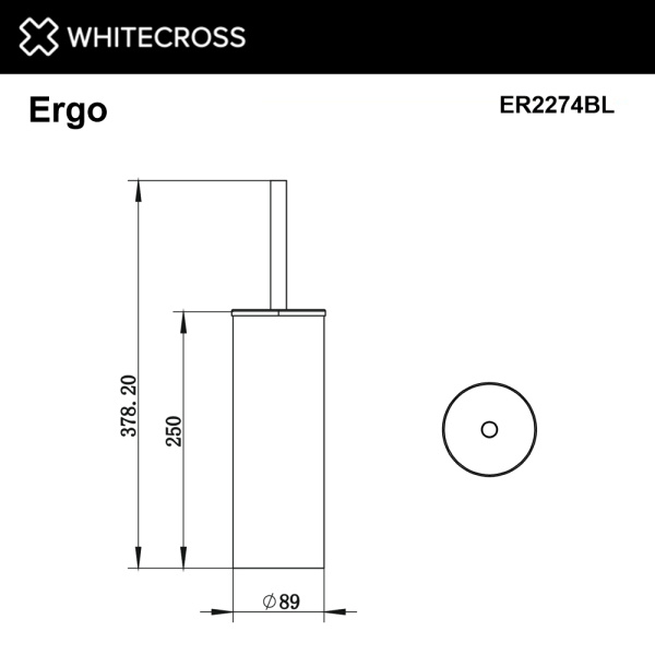 Ершик для унитаза Whitecross Ergo ER2274BL напольный, черный мат