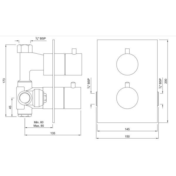 термостат для душа jaquar florentine flr-chr-5651hf