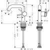 смеситель для раковины hansgrohe tecturis s 73320700 coolstart, с донным клапаном, белый матовый