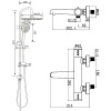 душевая система agger thermo a2493500 с термостатом, цвет хром