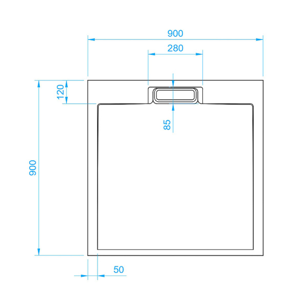 душевой поддон из искусственного камня rgw stl-w 90x90 16211099-01 белый