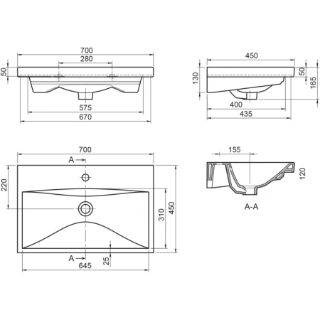 раковина belbagno 70 bb-0321-70-lvb белая