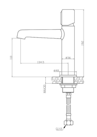 смеситель для раковины belbagno uno uno-lvm-oro золото