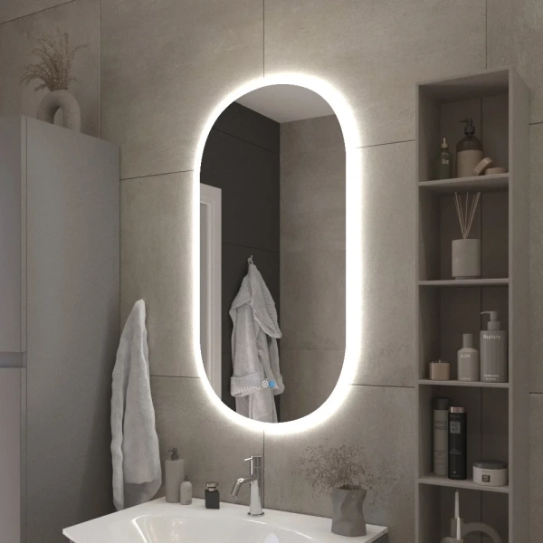 зеркало cezares ellisse 50 czr-spc-els-500-950-rgb-tch с подсветкой с сенсорным выключателем и функцией памяти