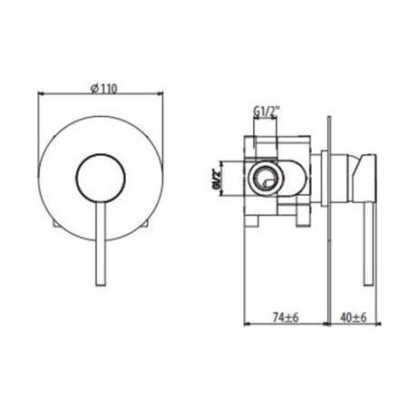 смеситель для душа gattoni circle one 9031/90c0.ch хром