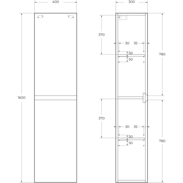 пенал подвесной legno grigio cezares molveno molveno-1600-2a-sc-lg