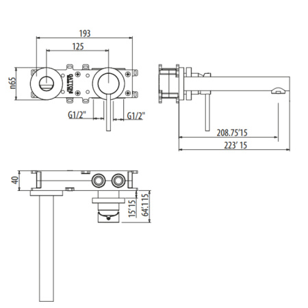 смеситель для раковины gattoni circle one 9035/90c0 хром