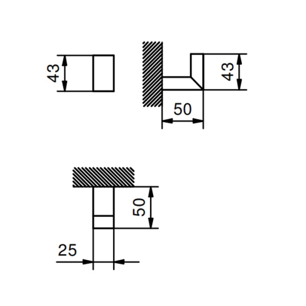 Крючок Fantini Linea 92 02 7744 цвет хром